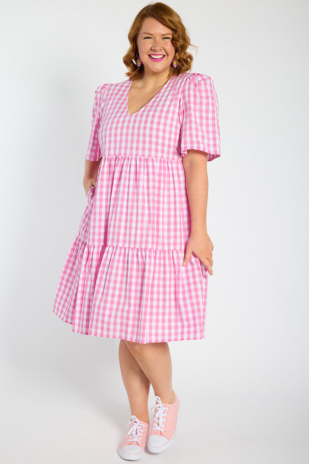 Rachelle Pink Gingham Dress – Pink Gingham mini dress