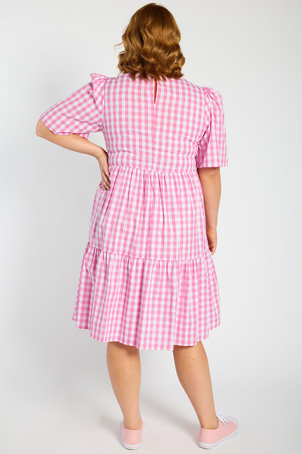 Rachelle Pink Gingham Dress – Pink Gingham mini dress