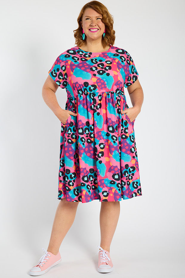 Bam Inky Leopard Dress – Inky Leopard midi dress