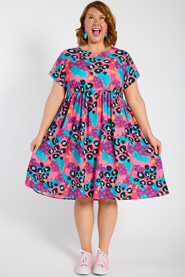 Bam Inky Leopard Dress – Inky Leopard midi dress