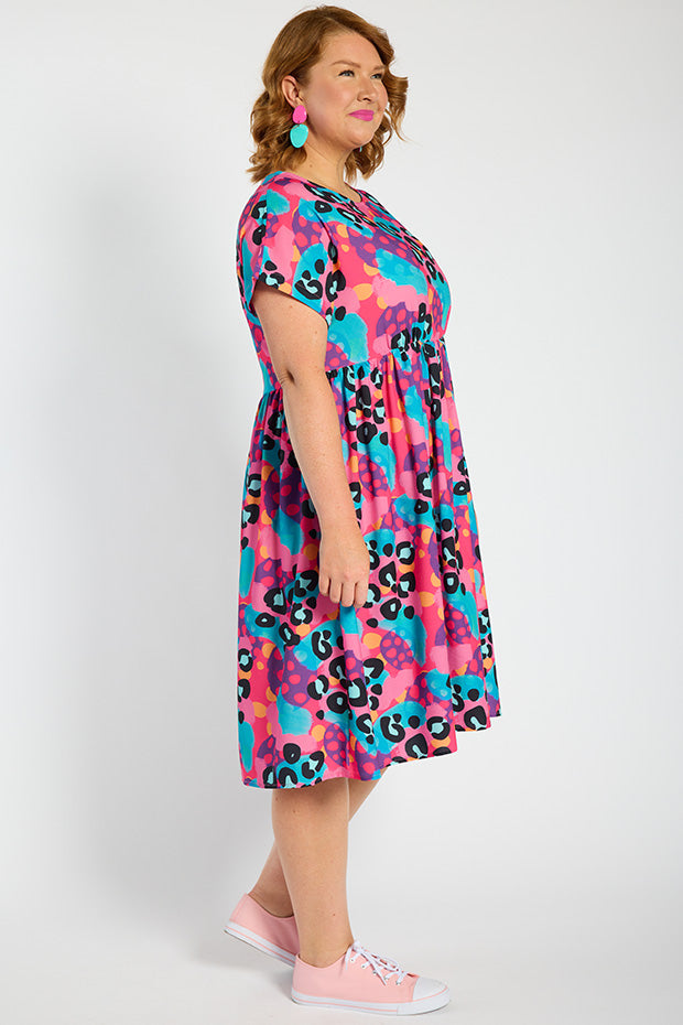 Bam Inky Leopard Dress – Inky Leopard midi dress