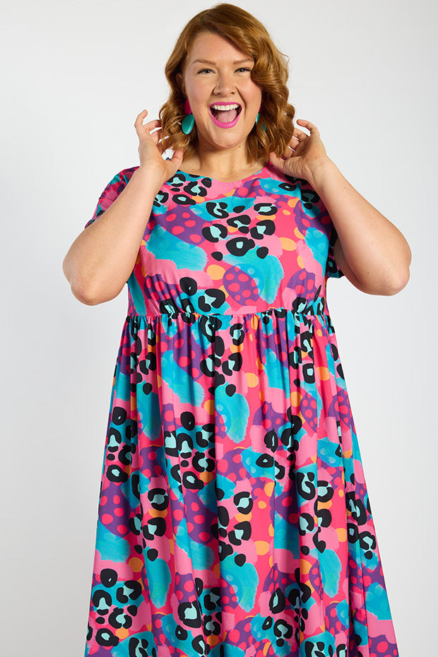 Bam Inky Leopard Dress – Inky Leopard midi dress