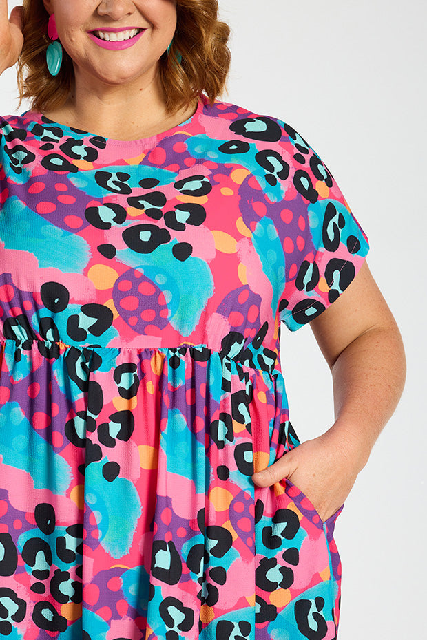 Bam Inky Leopard Dress – Inky Leopard midi dress