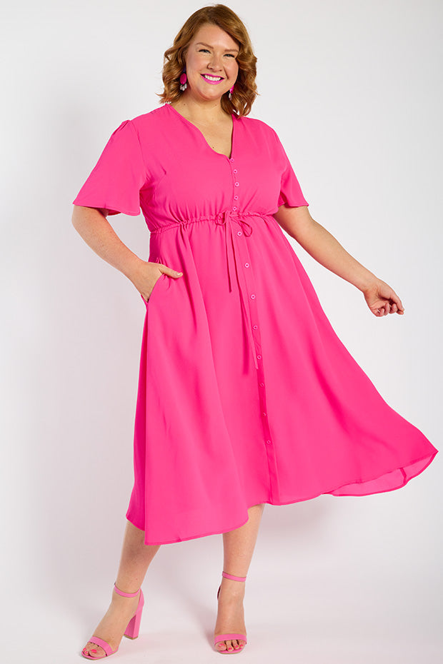 Marley Hot Pink Dress – Hot Pink midi dress