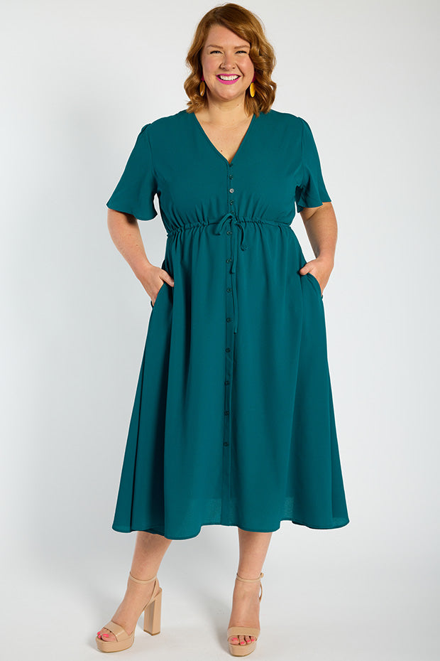 Marley Teal Dress – Teal midi dress