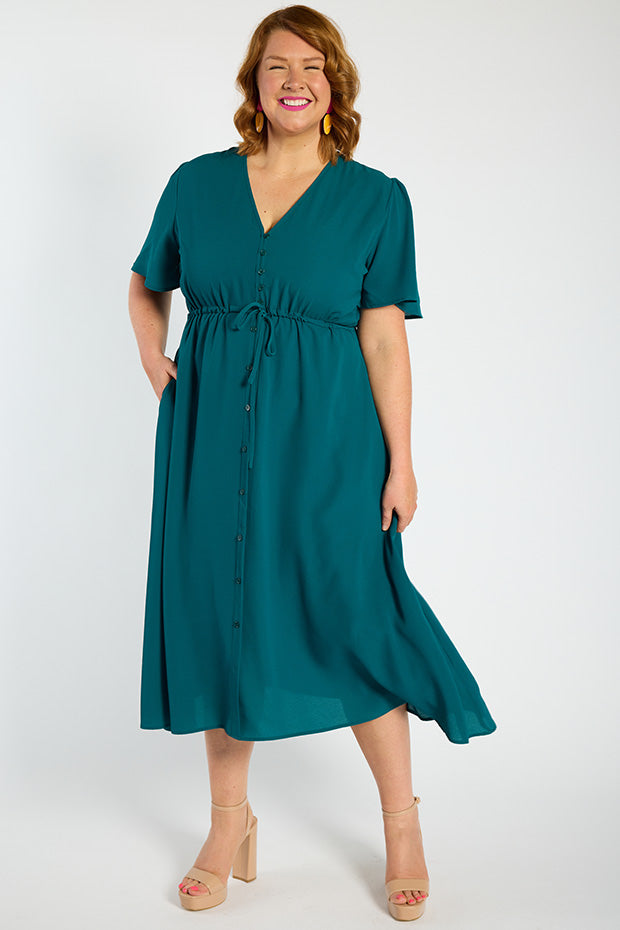 Marley Teal Dress – Teal midi dress
