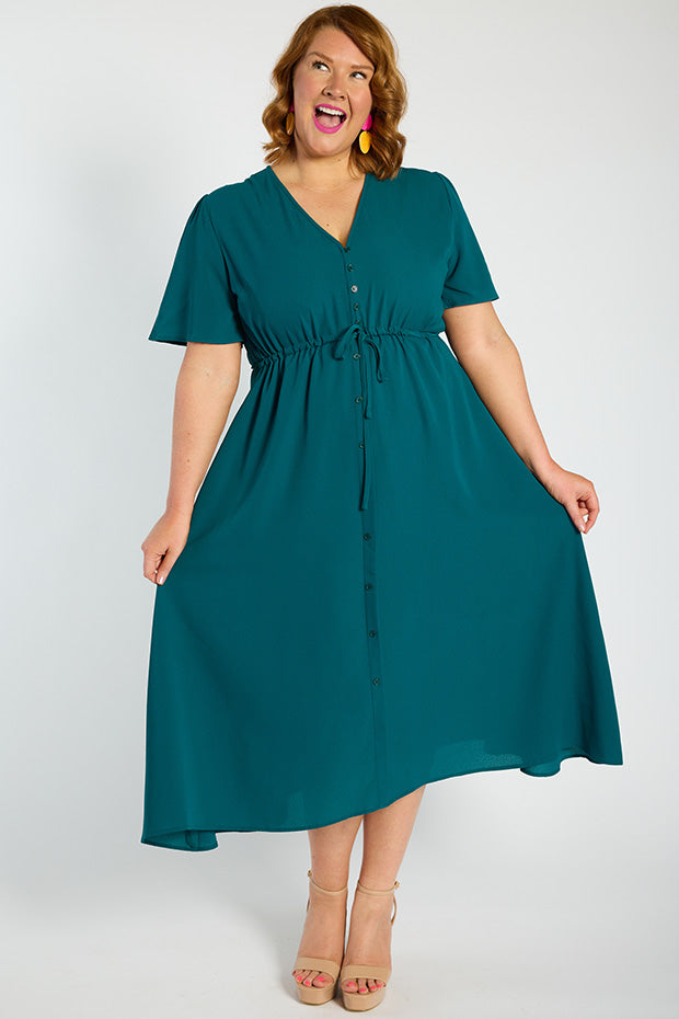 Marley Teal Dress – Teal midi dress