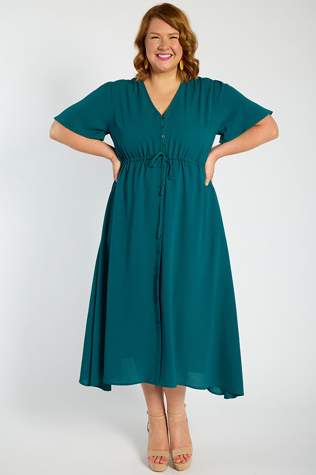 Marley Teal Dress – Teal midi dress