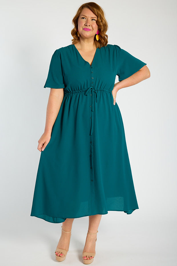 Marley Teal Dress – Teal midi dress