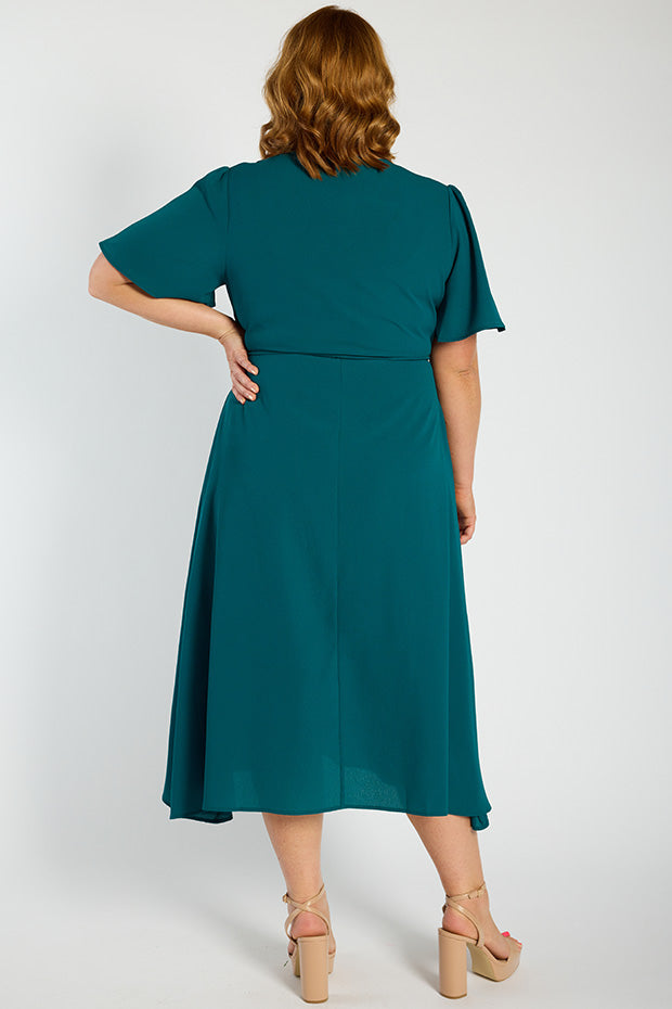 Marley Teal Dress – Teal midi dress