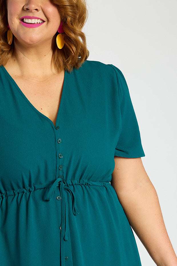 Marley Teal Dress – Teal midi dress
