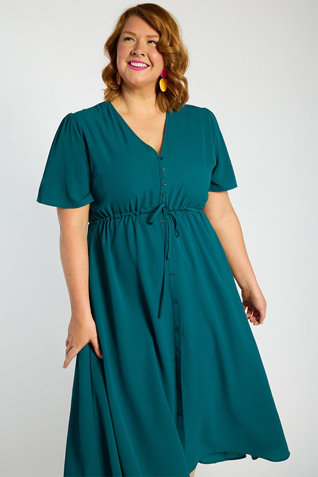 Marley Teal Dress – Teal midi dress