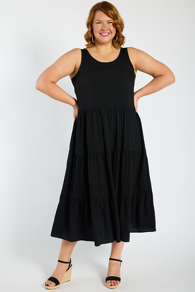 Teagan Black Dress – Black midi dress
