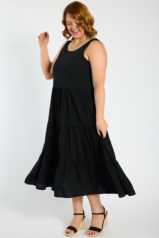 Teagan Black Dress – Black midi dress