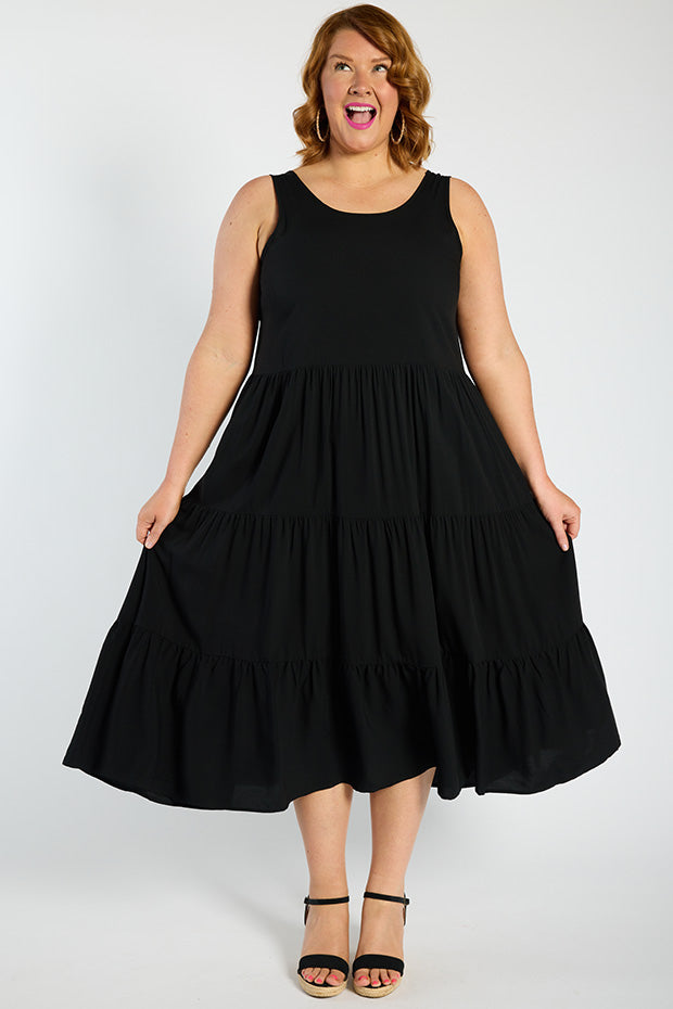 Teagan Black Dress – Black midi dress