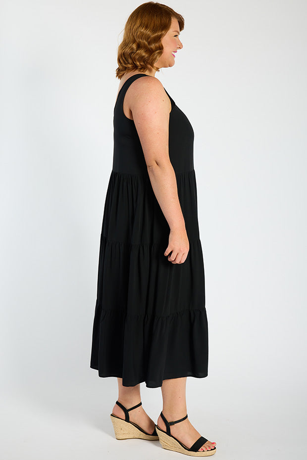 Teagan Black Dress – Black midi dress