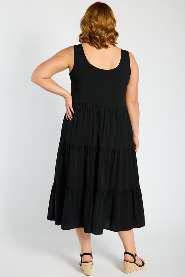 Teagan Black Dress – Black midi dress