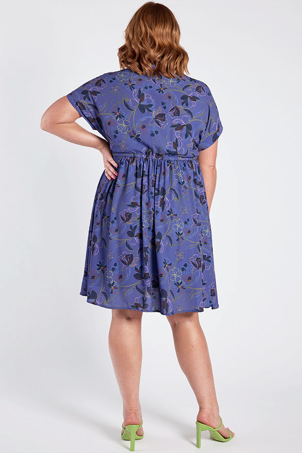 Jenny Crepe Electric Bloom Dress – Crepe Electric Bloom shirt dress