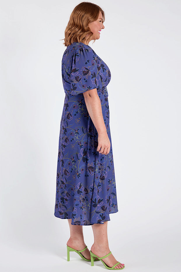 Marley Crepe Electric Bloom Dress – Crepe Electric Bloom midi dress