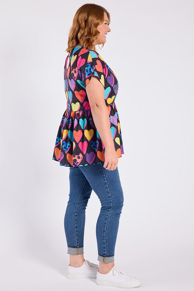 Betty Inky Hearts Top – Inky Hearts loose top