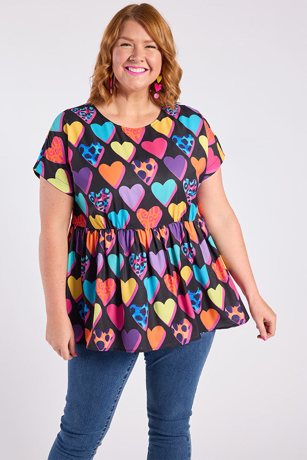 Betty Inky Hearts Top – Inky Hearts loose top