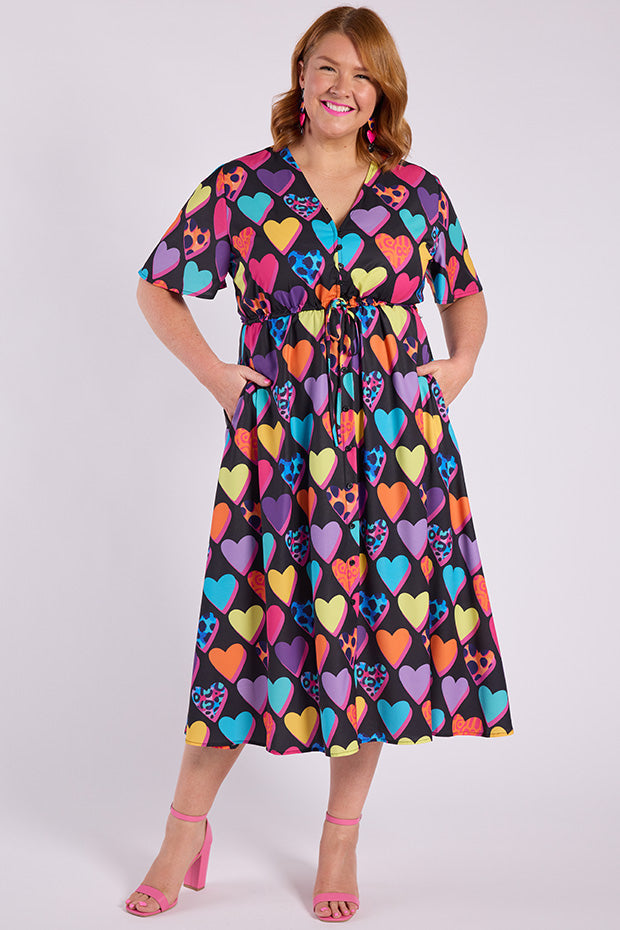 Marley Inky Hearts Dress – Inky Hearts midi dress