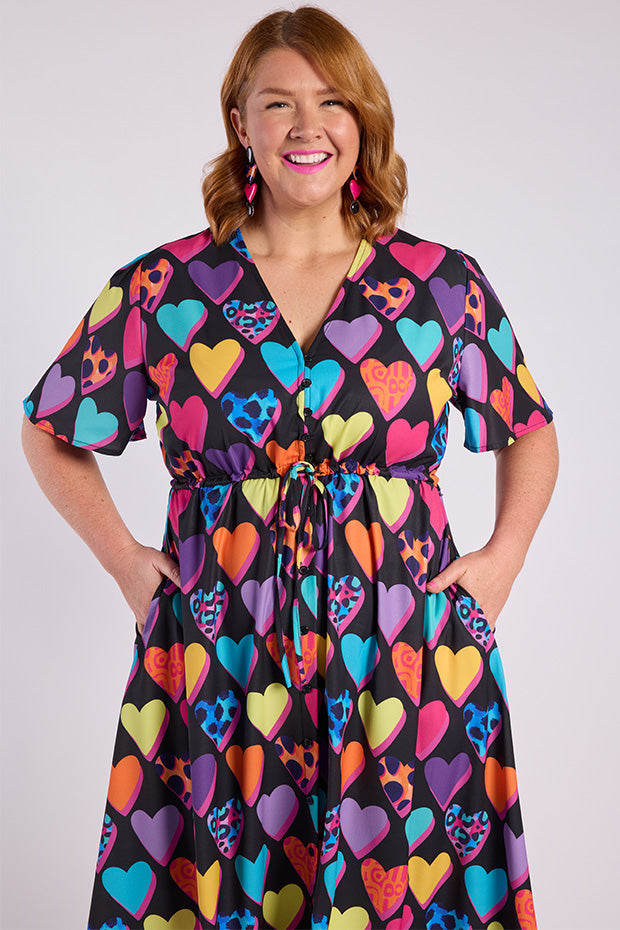 Marley Inky Hearts Dress – Inky Hearts midi dress