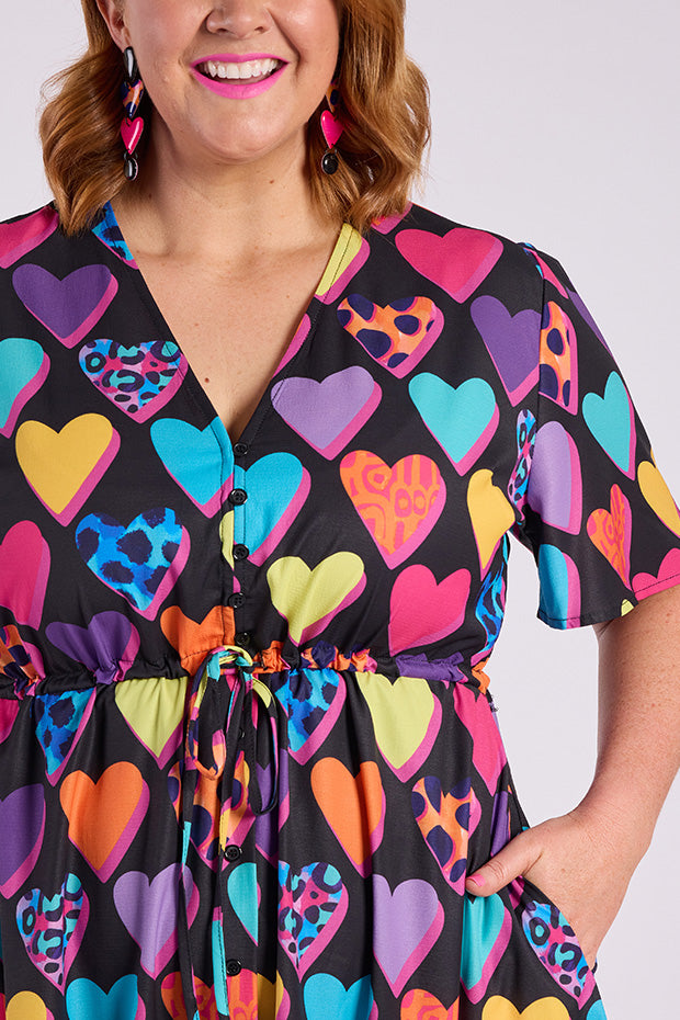 Marley Inky Hearts Dress – Inky Hearts midi dress