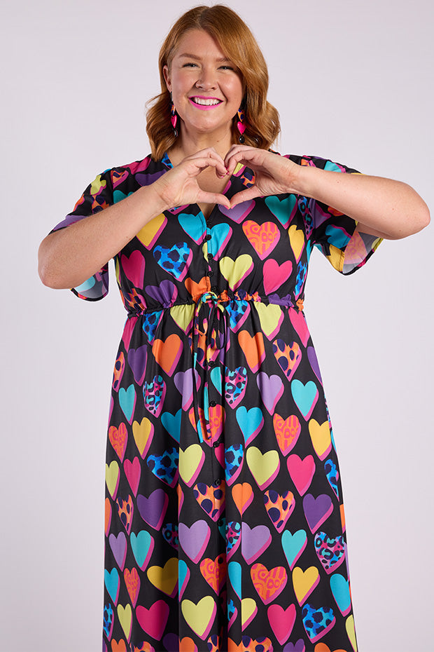Marley Inky Hearts Dress – Inky Hearts midi dress