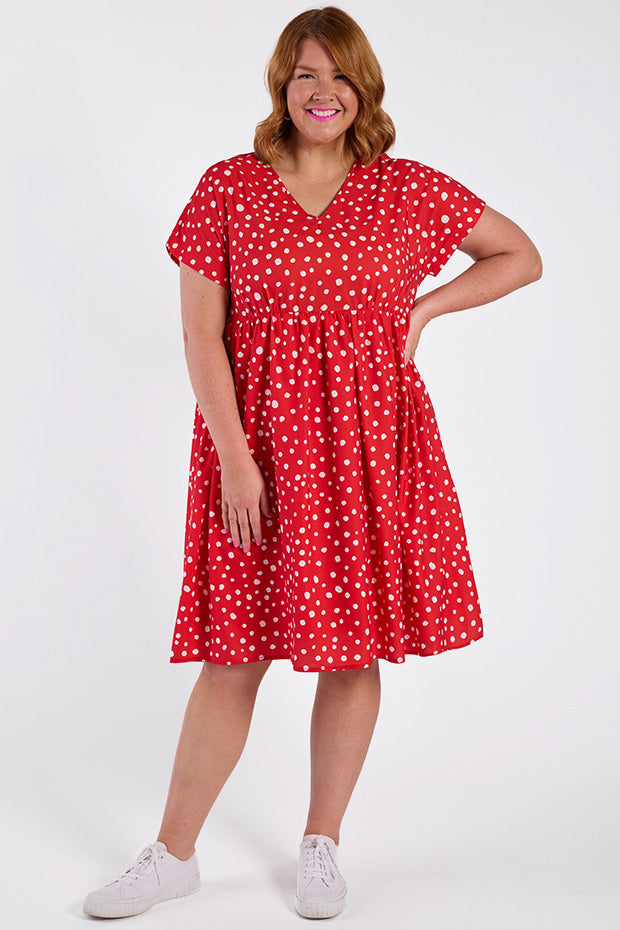 Savannah Red Spot Dress – Red Spot midi dress