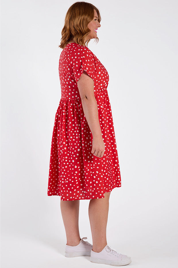 Savannah Red Spot Dress – Red Spot midi dress
