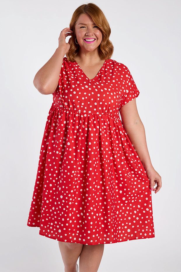 Savannah Red Spot Dress – Red Spot midi dress
