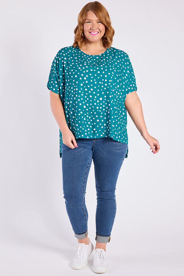Serena Teal Spot Top – Teal Spot top
