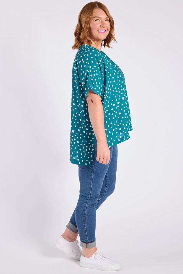 Serena Teal Spot Top – Teal Spot top