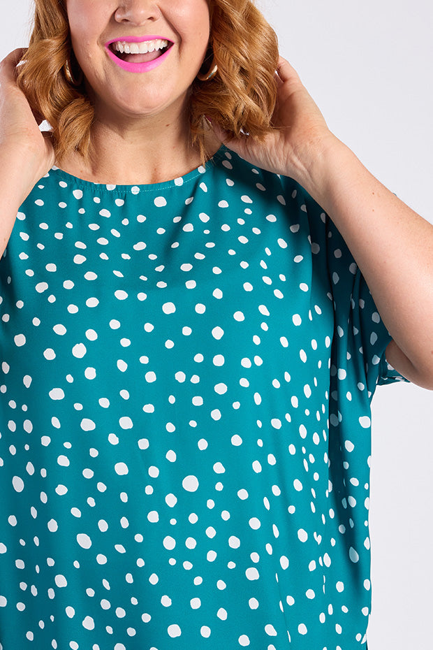 Serena Teal Spot Top – Teal Spot top