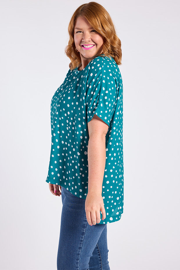 Serena Teal Spot Top – Teal Spot top