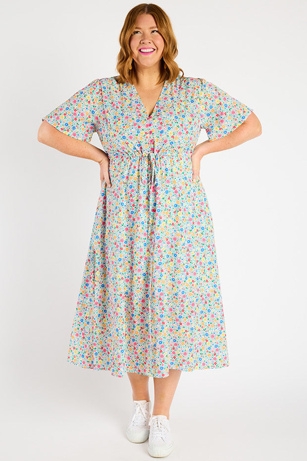 Marley Ditsy White Dress – Ditsy White midi dress