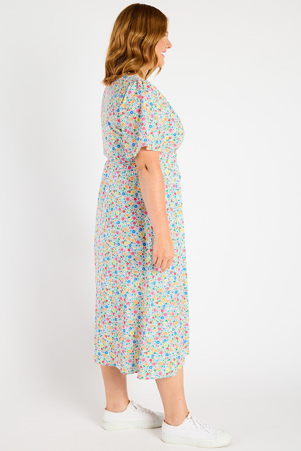 Marley Ditsy White Dress – Ditsy White midi dress
