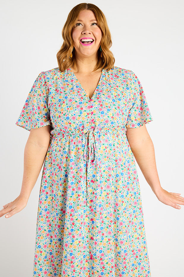 Marley Ditsy White Dress – Ditsy White midi dress