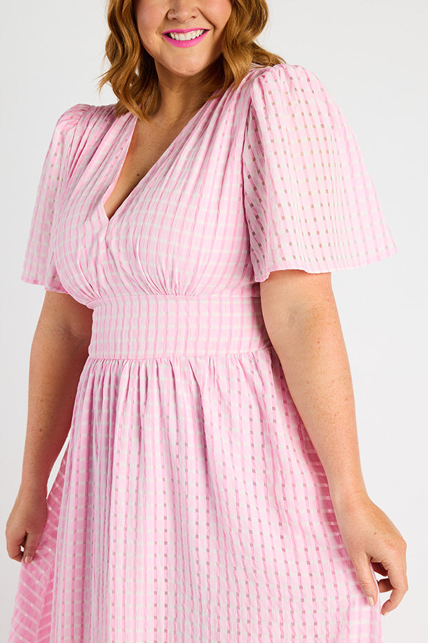 Mable Pink Dress – Pink midi dress