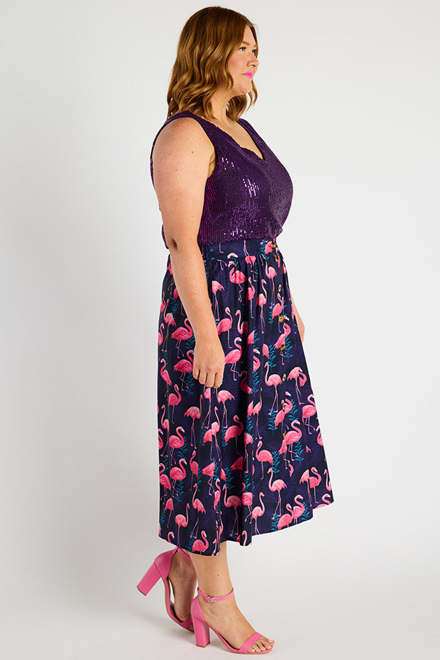 Kylie OG Flamingo Skirt – OG Flamingo midi skirt