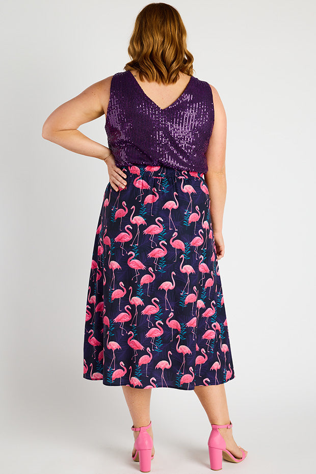 Kylie OG Flamingo Skirt – OG Flamingo midi skirt