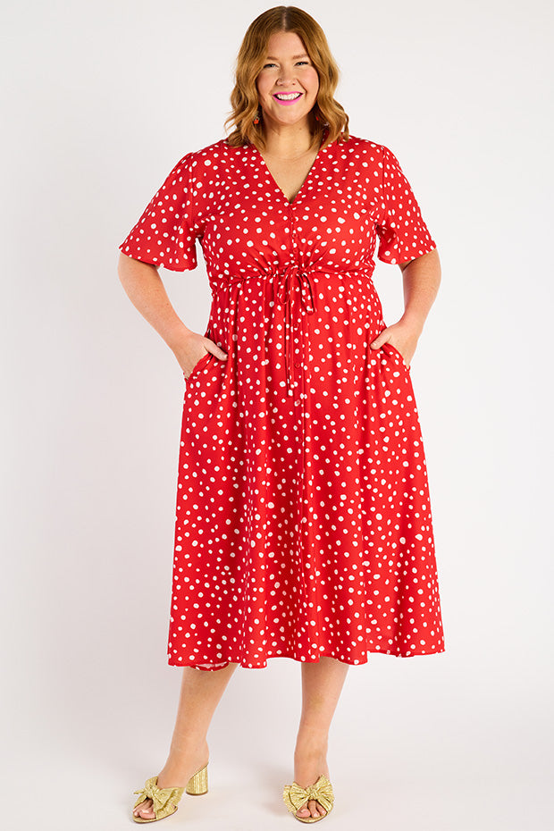 Marley Red Spot Dress – Red Spot midi dress