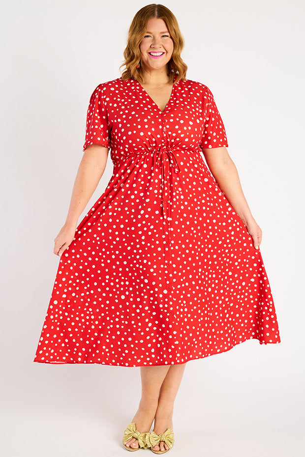 Marley Red Spot Dress – Red Spot midi dress