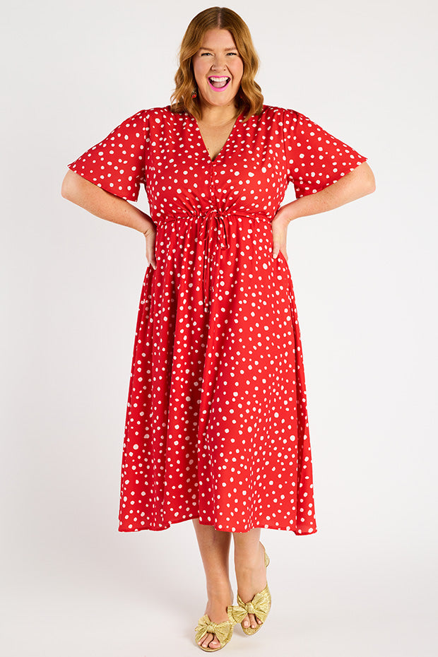 Marley Red Spot Dress – Red Spot midi dress