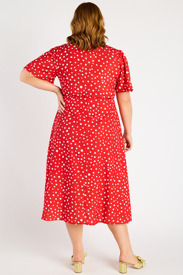 Marley Red Spot Dress – Red Spot midi dress