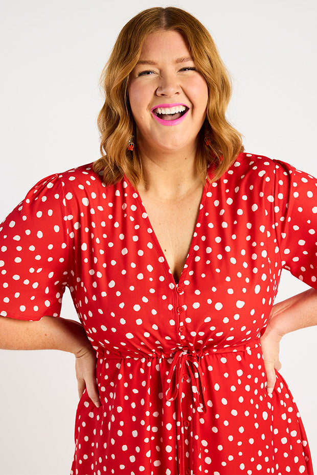Marley Red Spot Dress – Red Spot midi dress