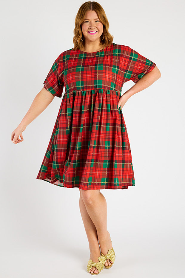 Allsorts Tartan Christmas Dress – Tartan Christmas knee length dress