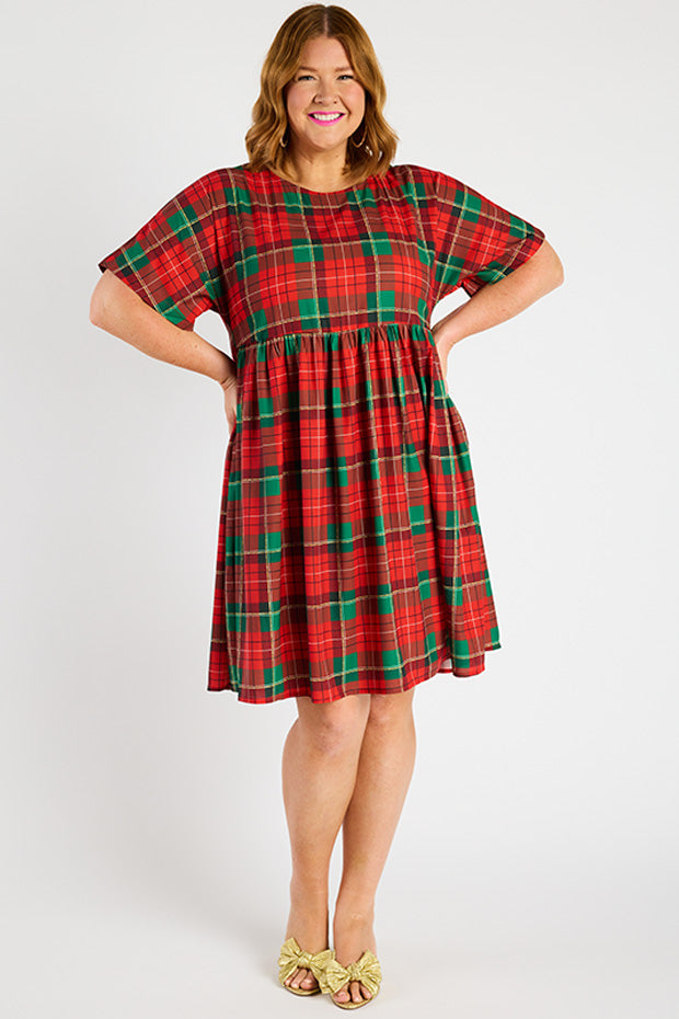 Allsorts Tartan Christmas Dress – Tartan Christmas knee length dress