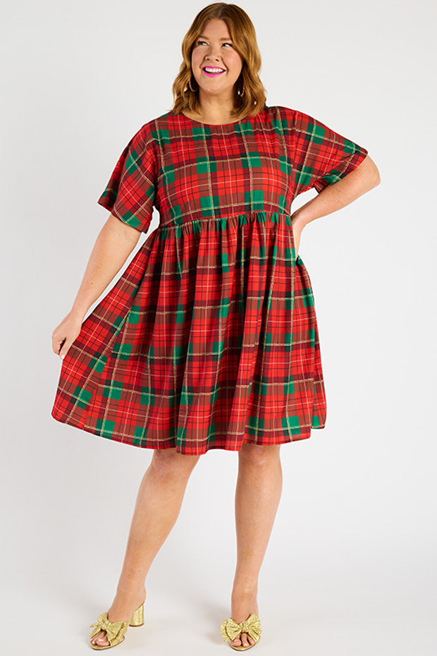 Allsorts Tartan Christmas Dress – Tartan Christmas knee length dress